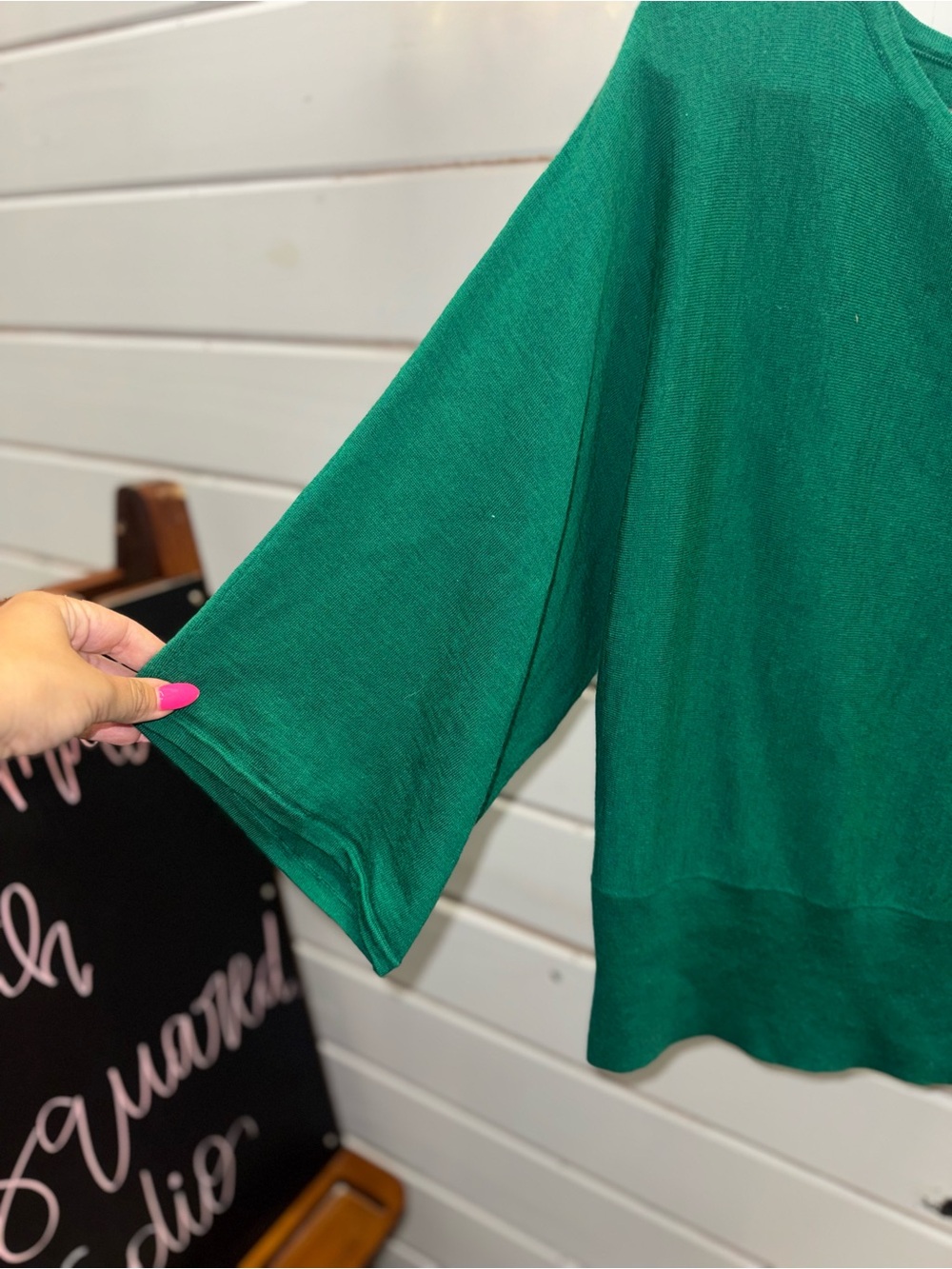 Talbots Emerald Green Merino Wool Crewneck Sweater - Picture 3 of 5